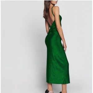 Reformation Breslin Midi Dress Emerald XSP